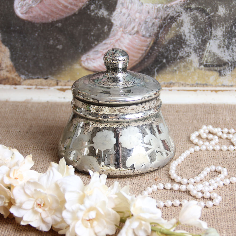 Antique Style Mercury Glass Jar with Lid Home Decor eBay